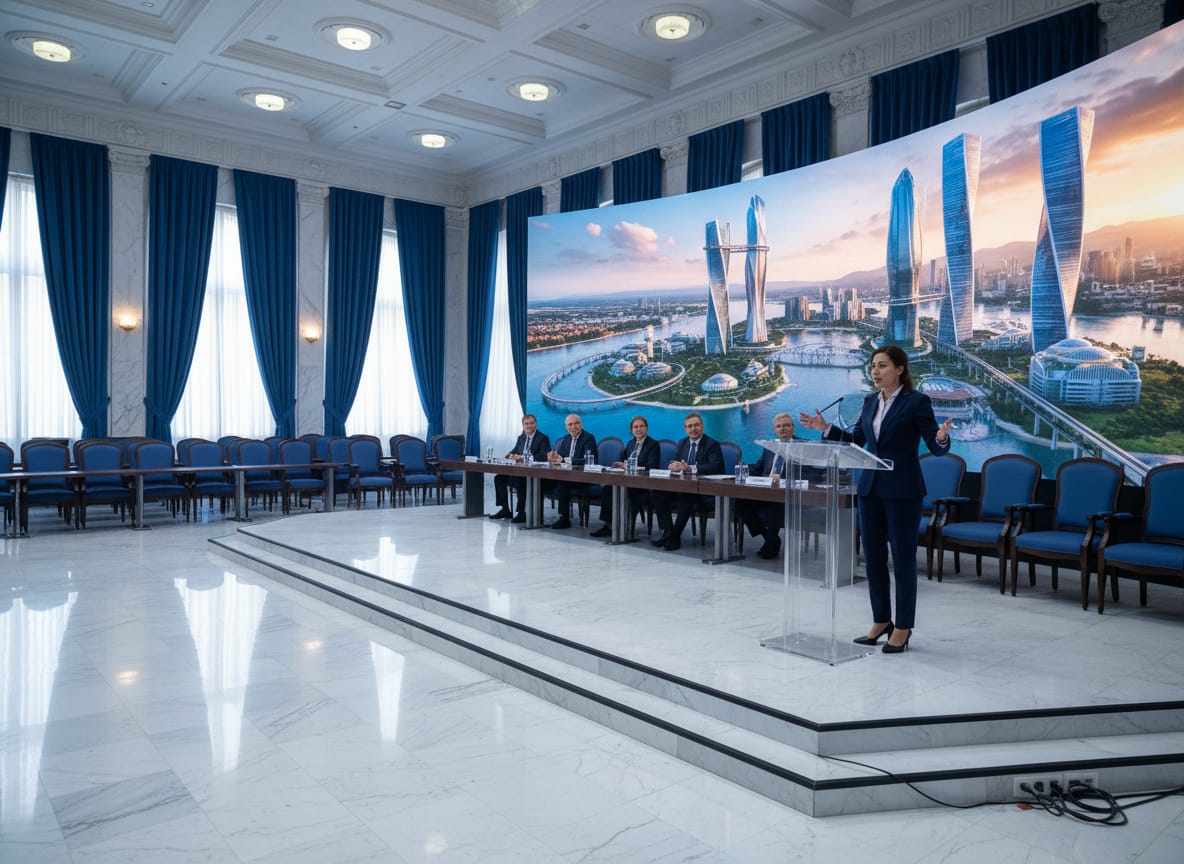 Board of peace meeting officials present futuristic Gaza rebuilding plans at sparsely attended inaugural session