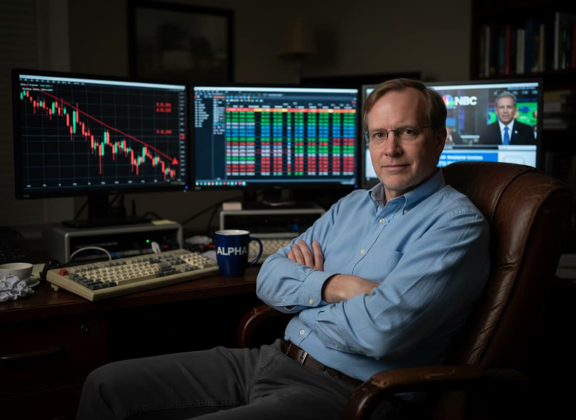 Market strategist studying screens during AI bubble buying opportunity assessment