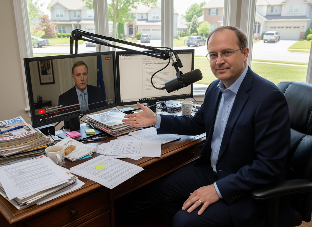 Gregory Harwell III reviews Iran war diplomacy analysis from his home office